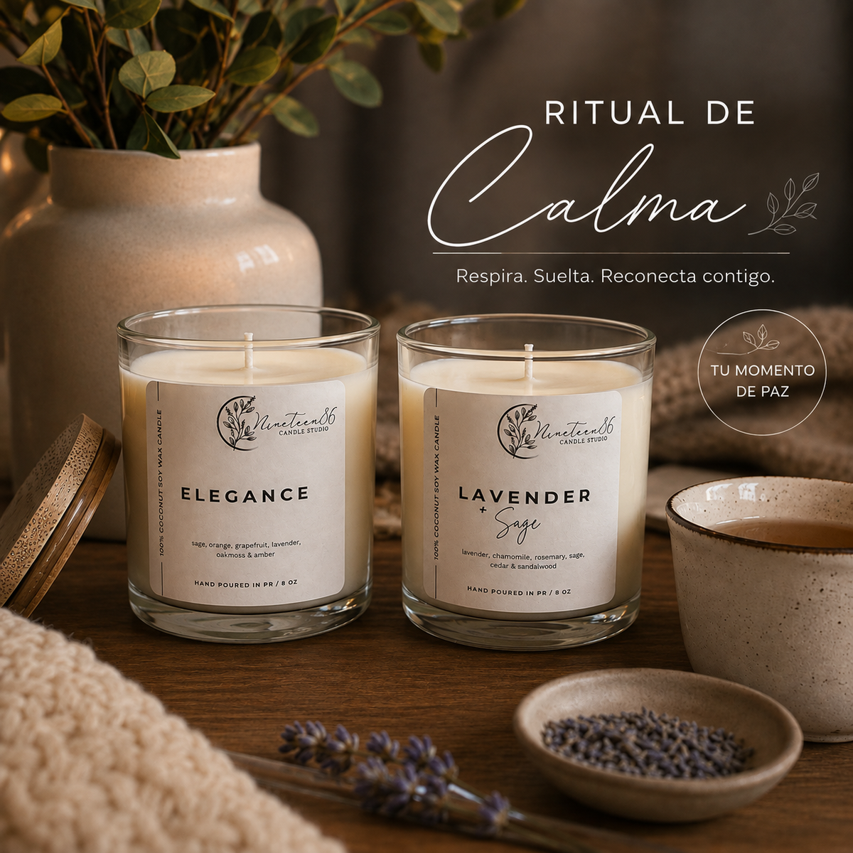 Ritual de Calma- Set de 2 velas 8oz