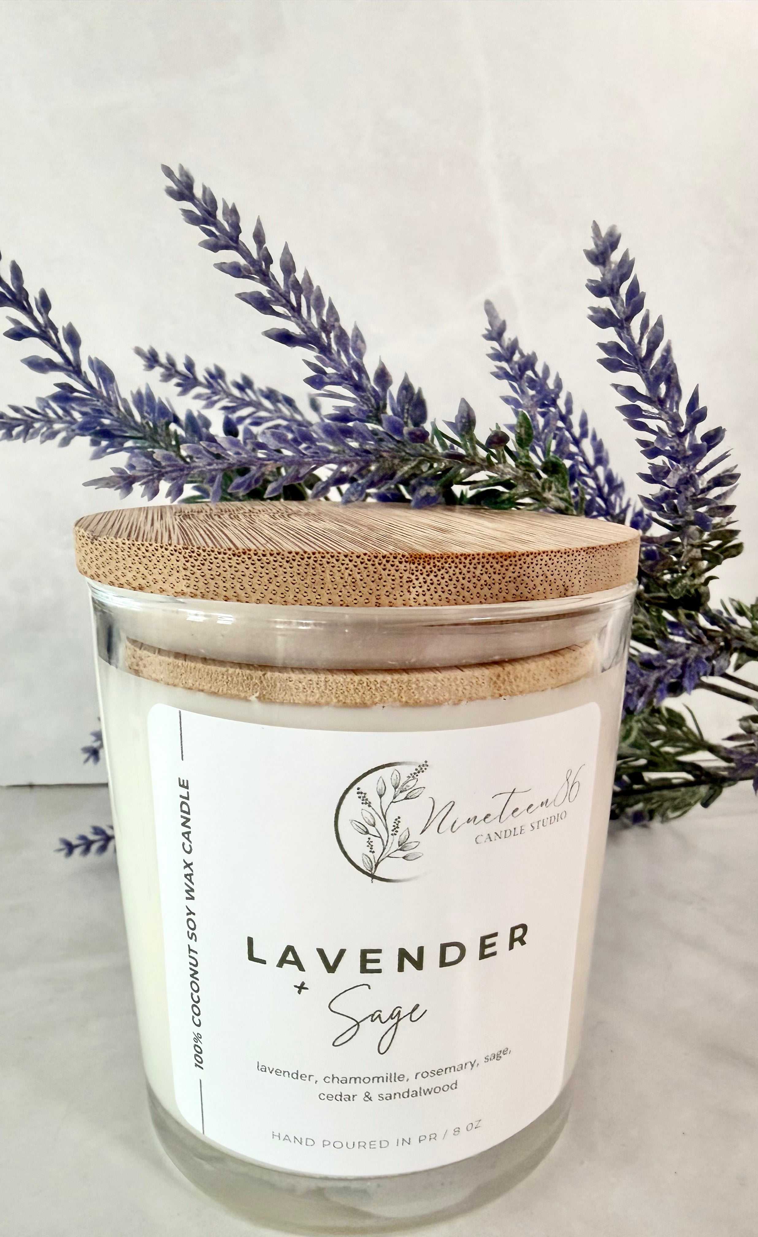 Lavender and Sage | Vela Aromática | 8oz