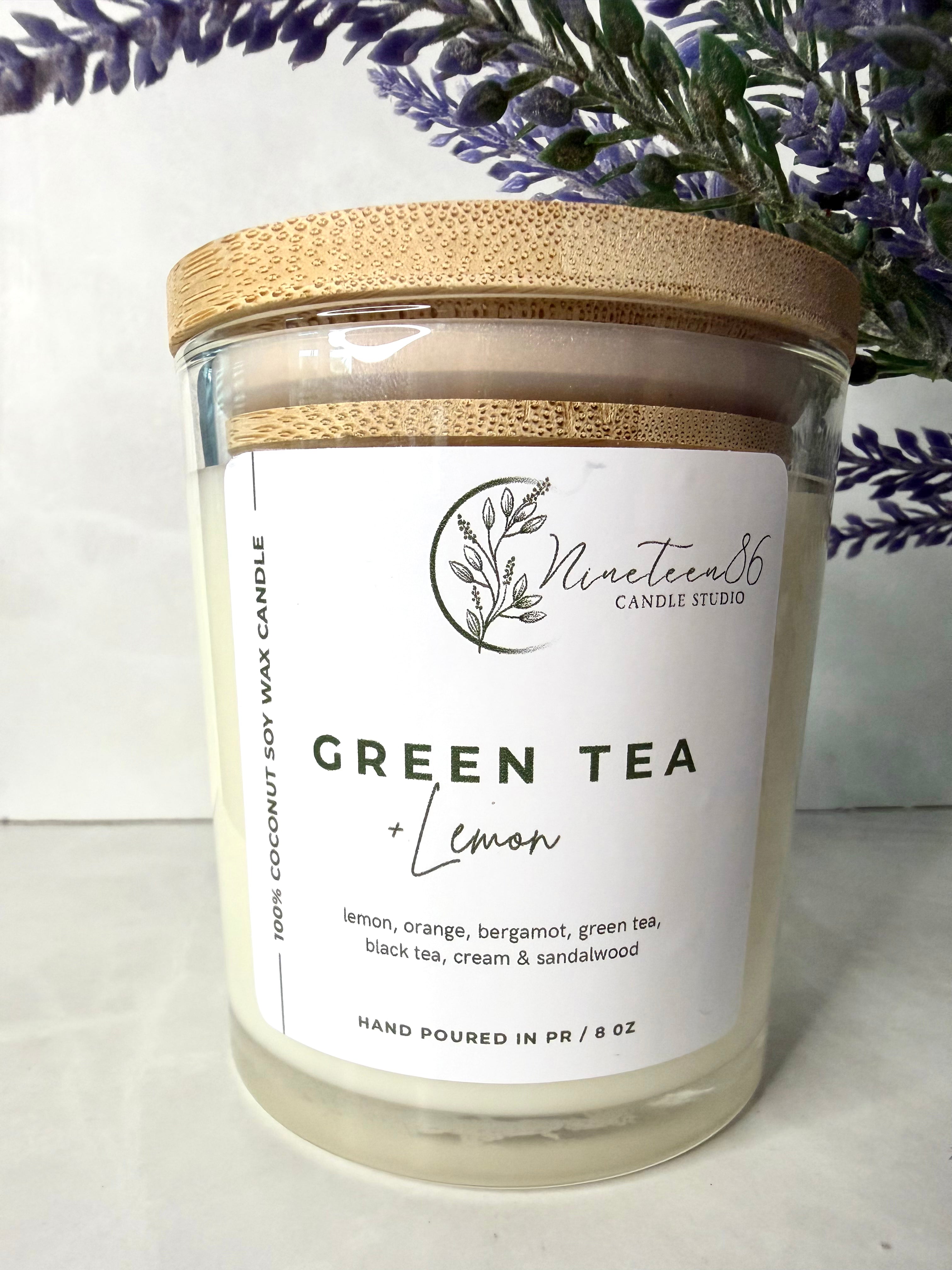 Green Tea and Lemon | Vela Aromática | 8oz