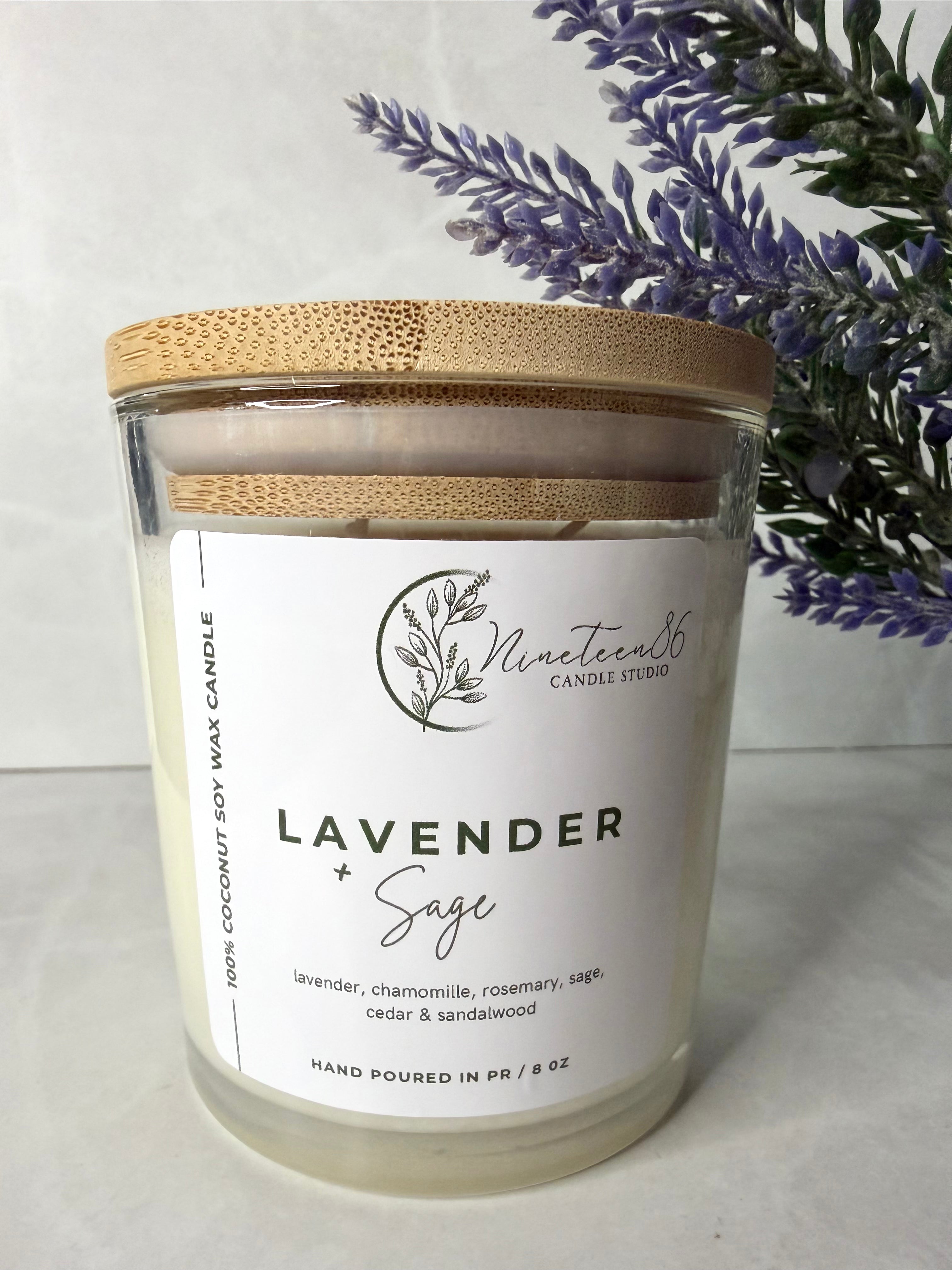 Lavender and Sage | Vela Aromática | 8oz