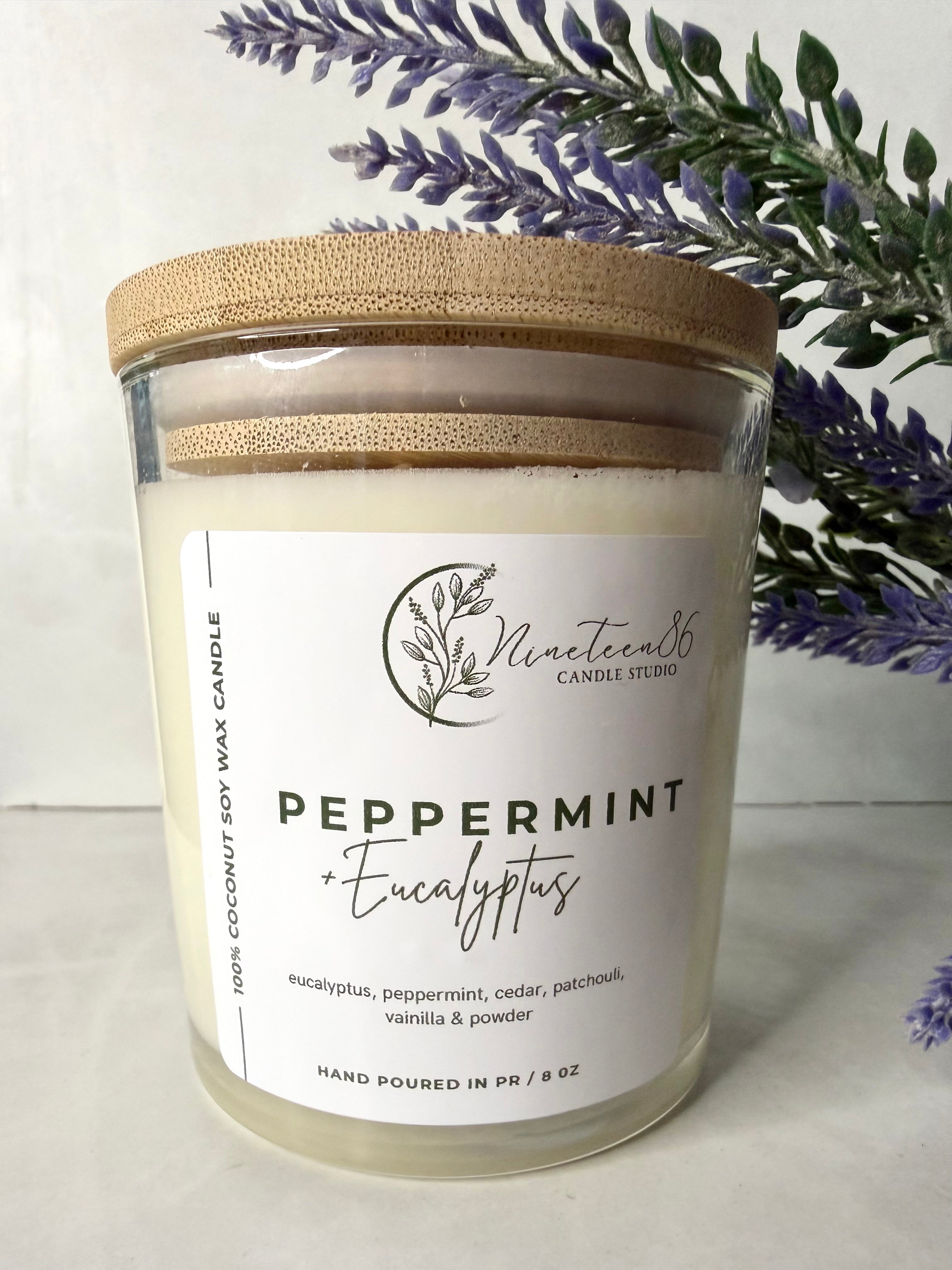 Peppermint and Eucalyptus | Vela Aromática | 8oz
